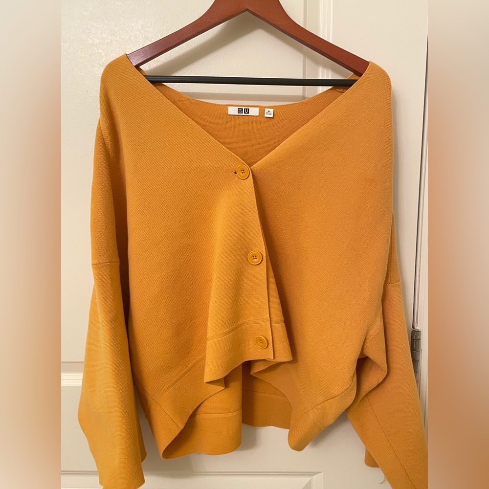Uniqlo Thick Yellow Button Down Cardigan
